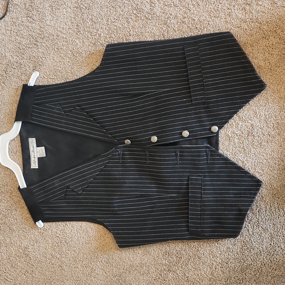 Ladies western black pinstripe vest